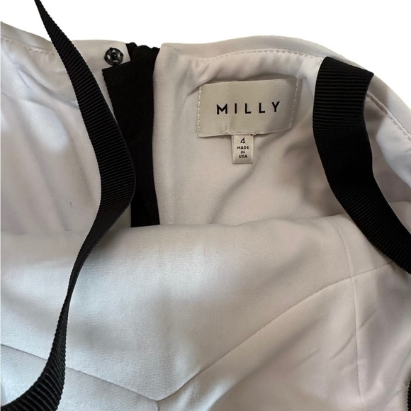 Milly Black & White Bustier Dress with Mess Overlay Size 4 - Picture 6 of 17